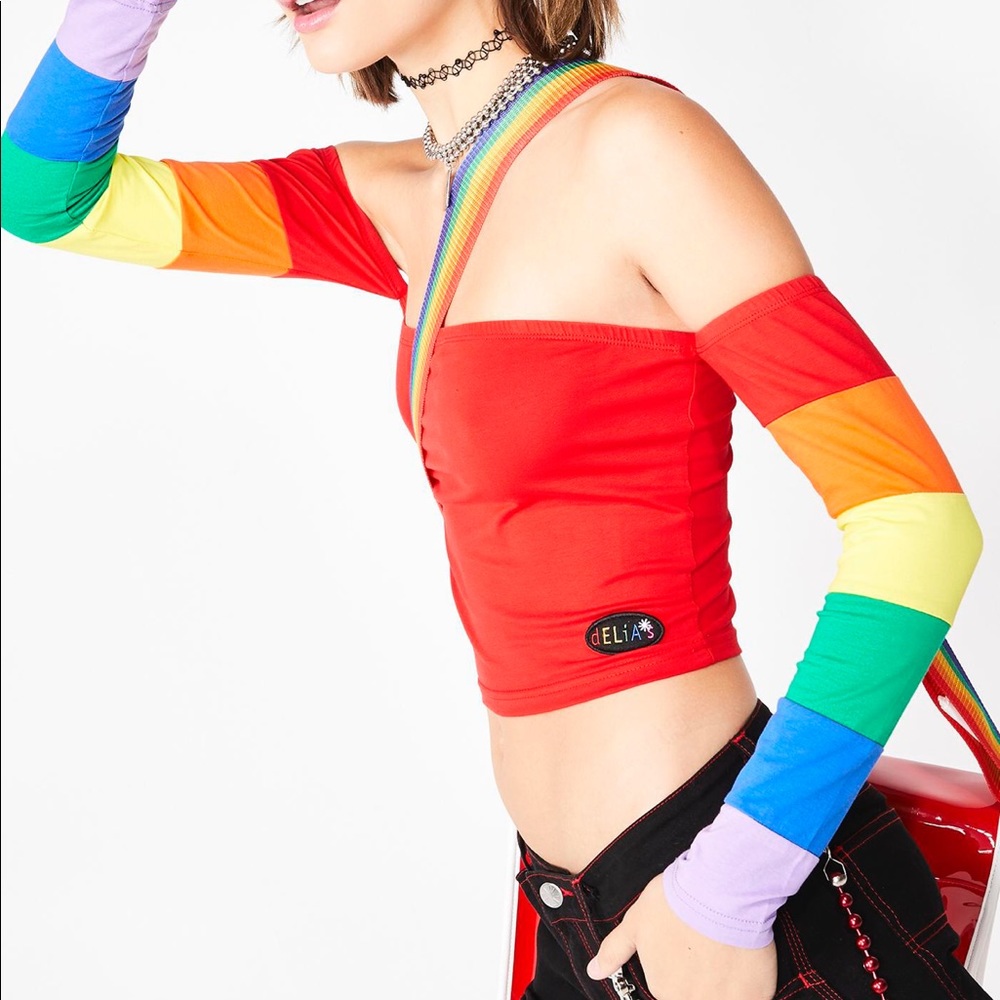 🛑 SOLD 🛑 Delia’s 🌸 rainbow 🌈  tube top 🦄